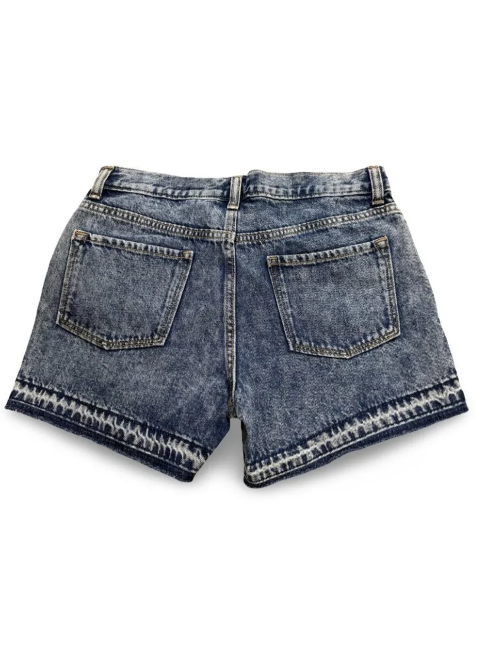 Old Navy Acid Wash Denim Cutoff Jean Shorts Girls 16 Blue Let Down Hem Summer
